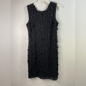 Karl Lagerfeld Paris,  black dress with flower detail.‎